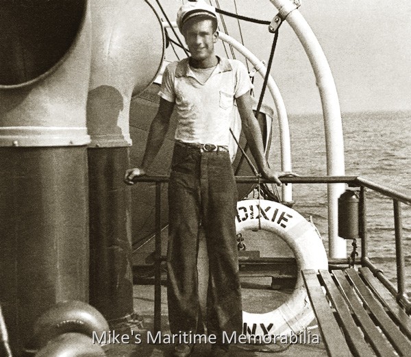Captain Lester Baletti, Hoboken, NJ – 1935 A young Captain Lester Baletti aboard his father's (Captain Edward Baletti Sr.) converted steam yacht "DIXIE". Captain Lester would later become the Captain of the "PALACE II" and "PALACE III". Photo courtesy of Phil Castellano.