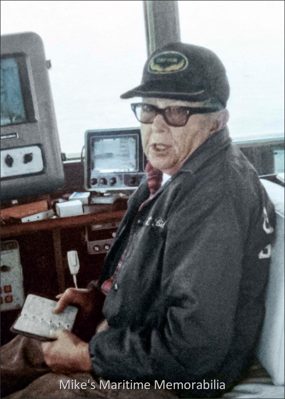Captain Bill Van Wetering, Belmar, NJ – 1970 Captain Bill Van Wetering is seen here in 1970 at the helm of the "CAPTAIN BILL VAN". Captain Bill operated his self-named party boats from Belmar, New Jersey for over four decades. The photo is courtesy of Shawn Kahn.
