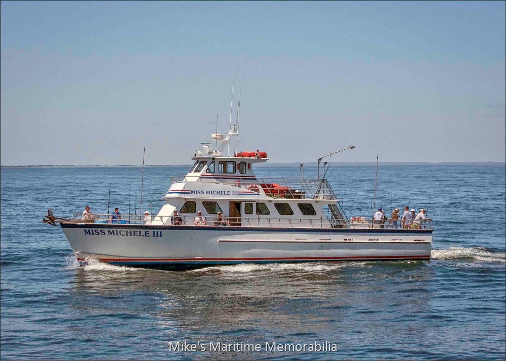 MISS MICHELE III, Point Pleasant Beach, NJ – 2010 Captain Ron Braen's "MISS MICHELE III" is seen here in the summer of 2010. She was built in 1995 by Arro Yachts at Biddeford, ME. She continues to sail from Point Pleasant Beach, NJ where she offers fishing and cruising trips for larger group charters.