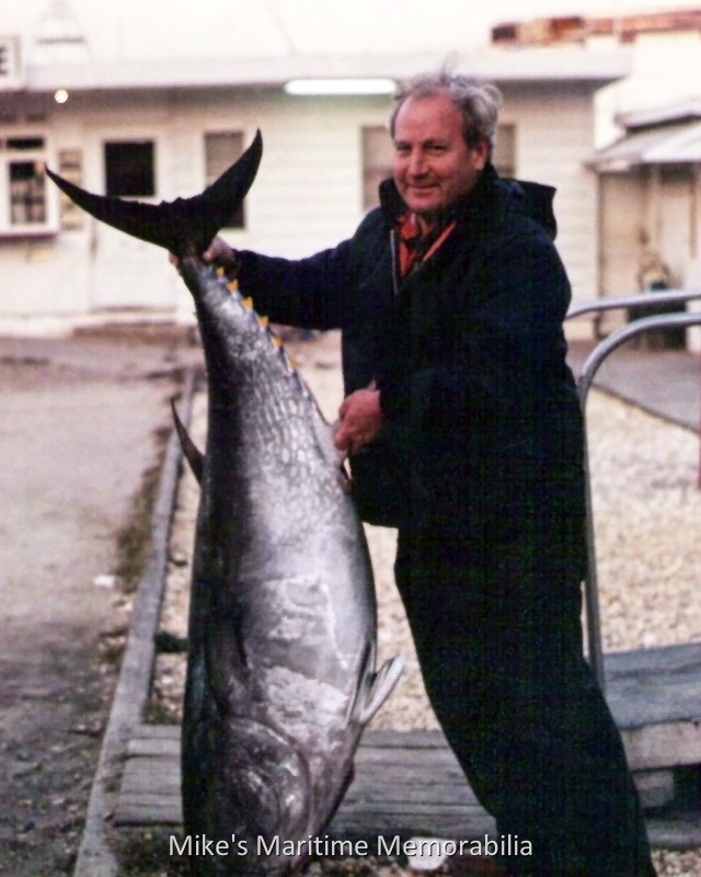 Bluefin Tuna Catch, Brielle, NJ – 2001 He who dances with Bluefin… Captain John W. Long Jr. poses with a nice Bluefin tuna circa 2001.