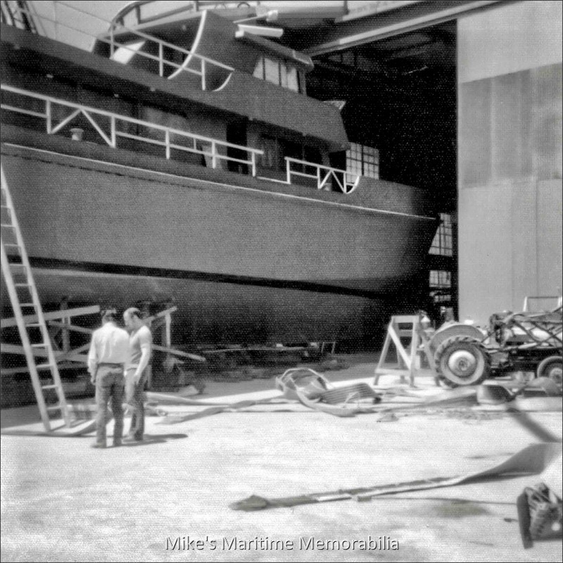 RANGER V, Mamaroneck, NY – 1975 Captain Mike Scarpati's "RANGER V" under construction at Derecktor Shipyards, Mamaroneck, NY circa 1975. Captain Norm spent plenty of time at the yard and helped with construction. The boat turned out to be Captain Norm's favorite. Photo courtesy of Captain Norm Mordaunt.