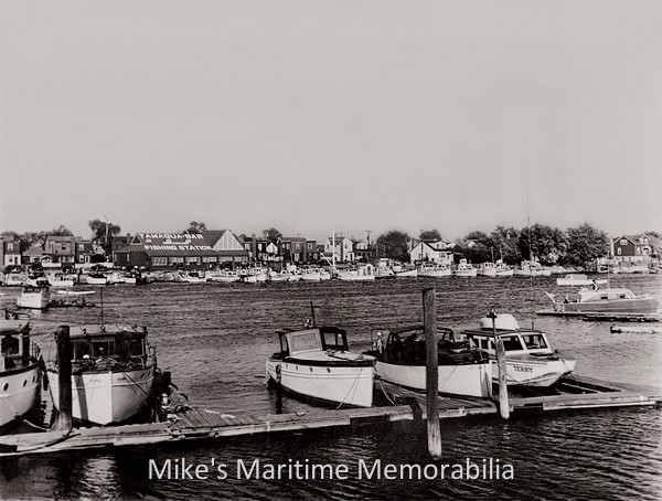 TAMAQUA MARINA, Gerritsen Beach, NY – 1951 Owned by three generations of the Sarubbi Family, the Tamaqua Bar and Marina continues today to serve the Brooklyn community of Gerritsen Beach. The Tamaqua was home to several smaller open party boats and charter vessels. Photo courtesy of Tom Whitford.
