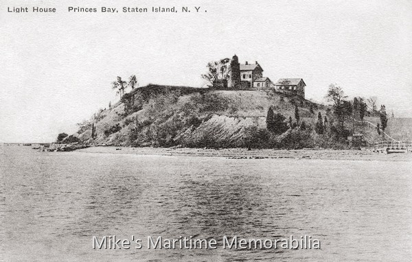 Princes Bay, Staten Island, NY –1927 Princes Bay is located on the southern shore of New York City's Borough of Staten Island. Considered an arm of Raritan Bay, Princes Bay includes Lemon Creek, Wolf Pond Park, Seguine Point, and the Mount Loretto Lighthouse. The community at Princes Bay was a fishing village at first and the oysters harvested there were so famous, they were found on menus at prominent seafood restaurants in New York City. Princes Bay was a natural haven for Weakfish and small Bluefish during the early years of the 20th century. With the recent resurgence of the weakfish population, Princes Bay is once again a favorite spot to fish.