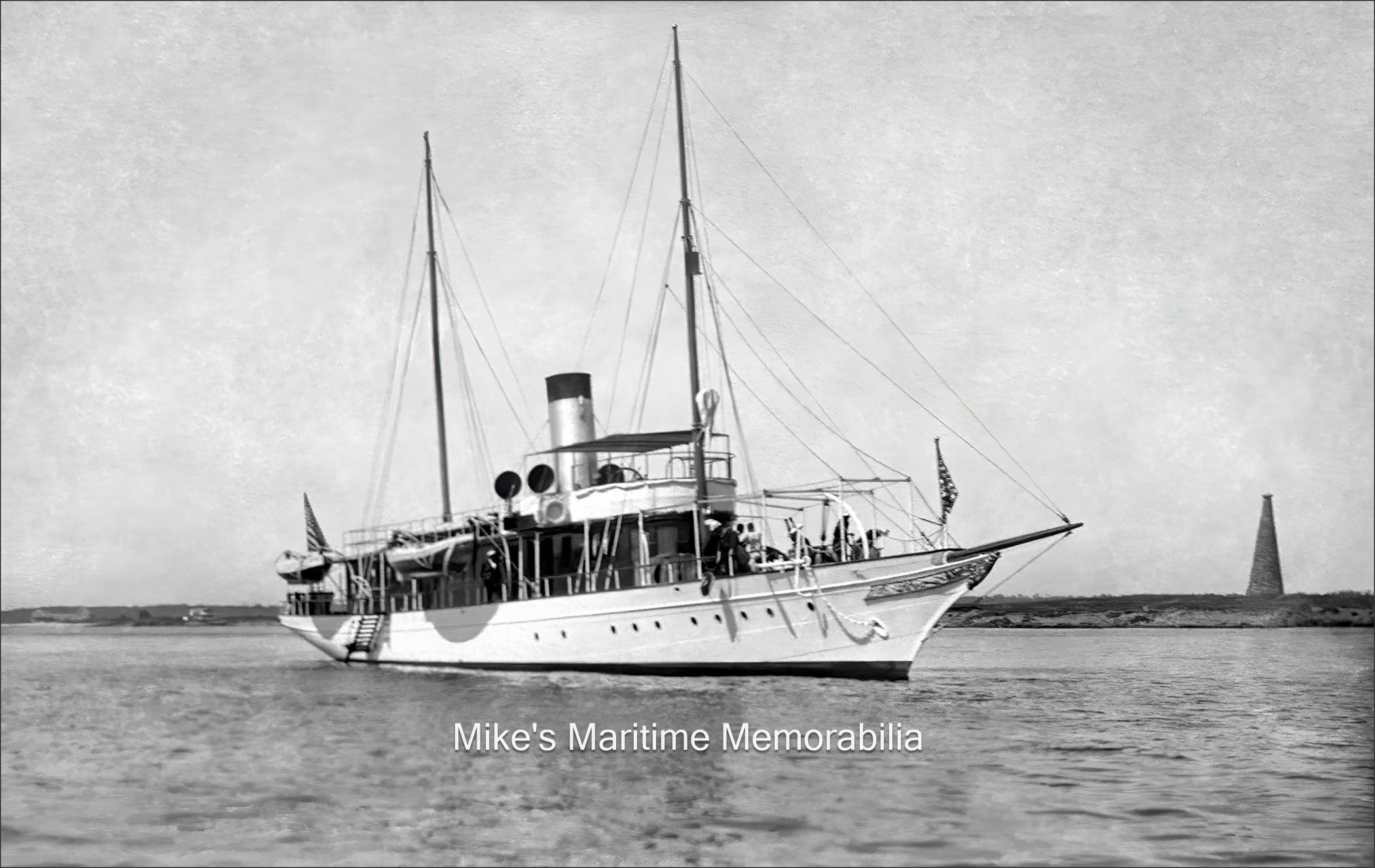 SYLPH, Brooklyn, NY – 1909 This rare 1909 photo of the "SYLPH" depicts her during her tenure as the official United States Presidential Yacht for President Theodore Roosevelt. The US Navy originally purchased the "SYLPH" in June 1898 from her builder, John Roach & Co., Chester, PA, and they commissioned the vessel as a Presidential Yacht on August 18, 1898 at the Norfolk Navy Yard. The "SYLPH" served in this capacity for Presidents McKinley (1898-1901), Roosevelt (1901-1909), Taft (1909-1913) and Wilson (1913-1921). In 1921, the Navy re-designated her as Patrol Yacht "PY-5" and she sailed on the Potomac and Anacostia Rivers. In 1925, she was permanently moored at the Washington Navy Yard, where she remained until her decommissioning in April 1929. Frank B. Clair of Brooklyn, New York purchased her in November 1929 (Mr. Clair was reportedly an ex-bootlegger.) Mr. Clair and his partner Captain John Nugent converted her into a party fishing boat and operated her from Sheepshead Bay, Brooklyn, NY. In 1935, her boiler failed and she was re-powered with a 400 HP Worthington diesel engine. Also during 1935, Jeremiah 'Jerry' Driscoll purchased Mr. Clair's share of the business. She continued fishing from Sheepshead Bay until April 1939, when she changed her business and ran a ferry service from Sea Gate, Brooklyn to the Battery in Manhattan. Alas, in 1941, her owners defaulted on the mortgage held by the Worthington Diesel Company and they took possession of the vessel. The "SYLPH" is the only vessel in history to go from presidents to porgies.