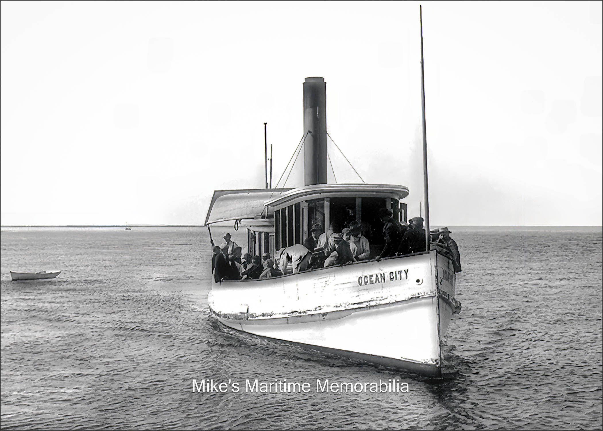 OCEAN CITY, Somers Point, NJ – 1907 Built in 1900 at Greenport, NY, the "OCEAN CITY" sailed from Somers Point, New Jersey. Besides offering daily trips to the 'Fishing Banks', she also served as a ferry, taking passengers between Somers Point and the Ocean City, NJ boardwalk. She was later sold to Captain Frank McAvoy and he relocated the "OCEAN CITY" to Canarsie, Brooklyn.