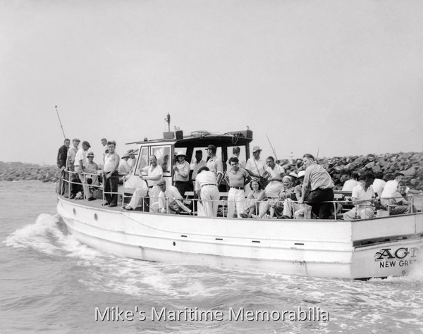 AGNES, Point Pleasant, NJ – 1938 The "AGNES" is shown entering Manasquan Inlet in 1938. Built in 1928 at Long Branch, NJ, she originally sailed from Beach Haven, NJ. Like many vessels from other ports, she relocated to Point Pleasant after the Manasquan Inlet re-opened in 1931. Photo courtesy of Captain John Bogan Jr.
