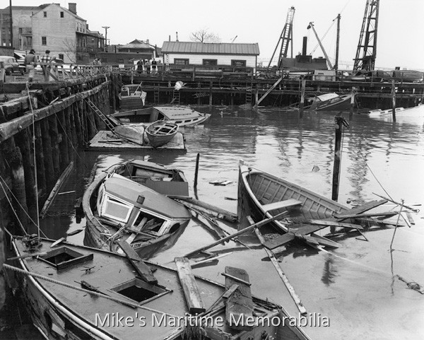 Hurricane Aftermath, Perth Amboy, NJ – 1958 The municipal marina at Perth Amboy, NJ after a hurricane in the fall of 1958. The photo was taken before hurricanes were given names.