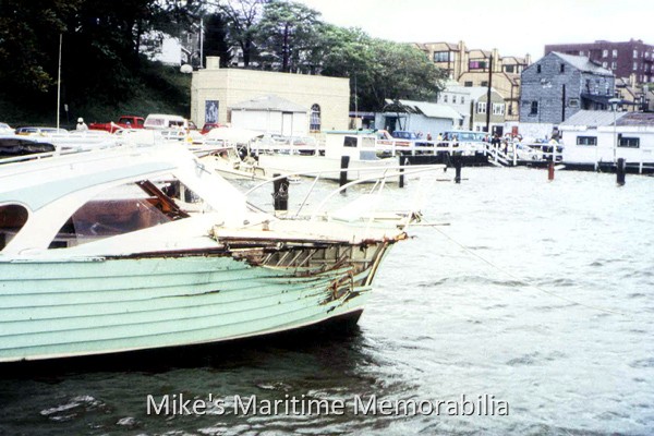Tropical Storm DAVID, Perth Amboy, NJ – 1979 One of the few vessels to remain afloat at the Perth Amboy, NJ City Marina after tropical storm DAVID hit the New Jersey Coast.