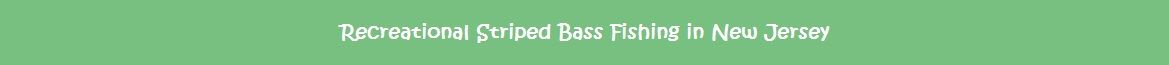 Recreational Striped Bass Fishing in New Jersey